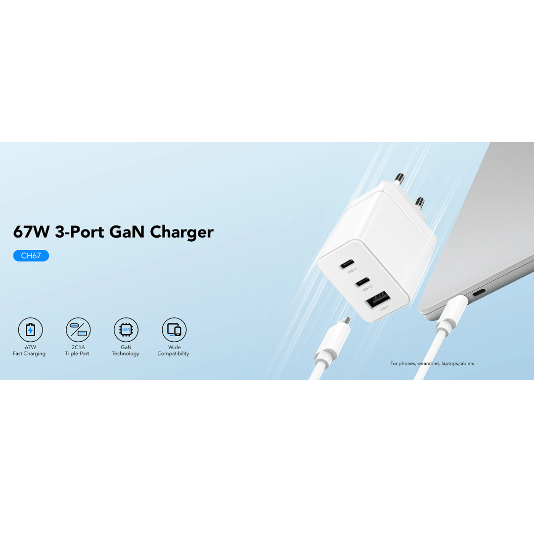 67W 3-port GaN Charger | CH67_EU