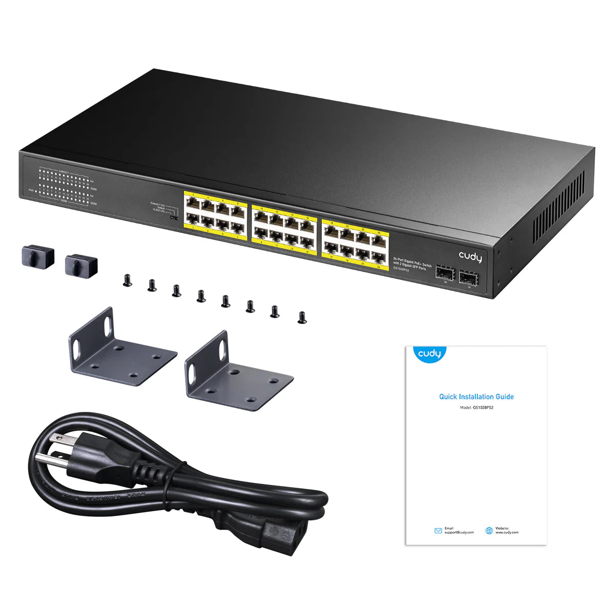 24-GbE PoE Switch with 2 Uplink SFP | GS1028PS2