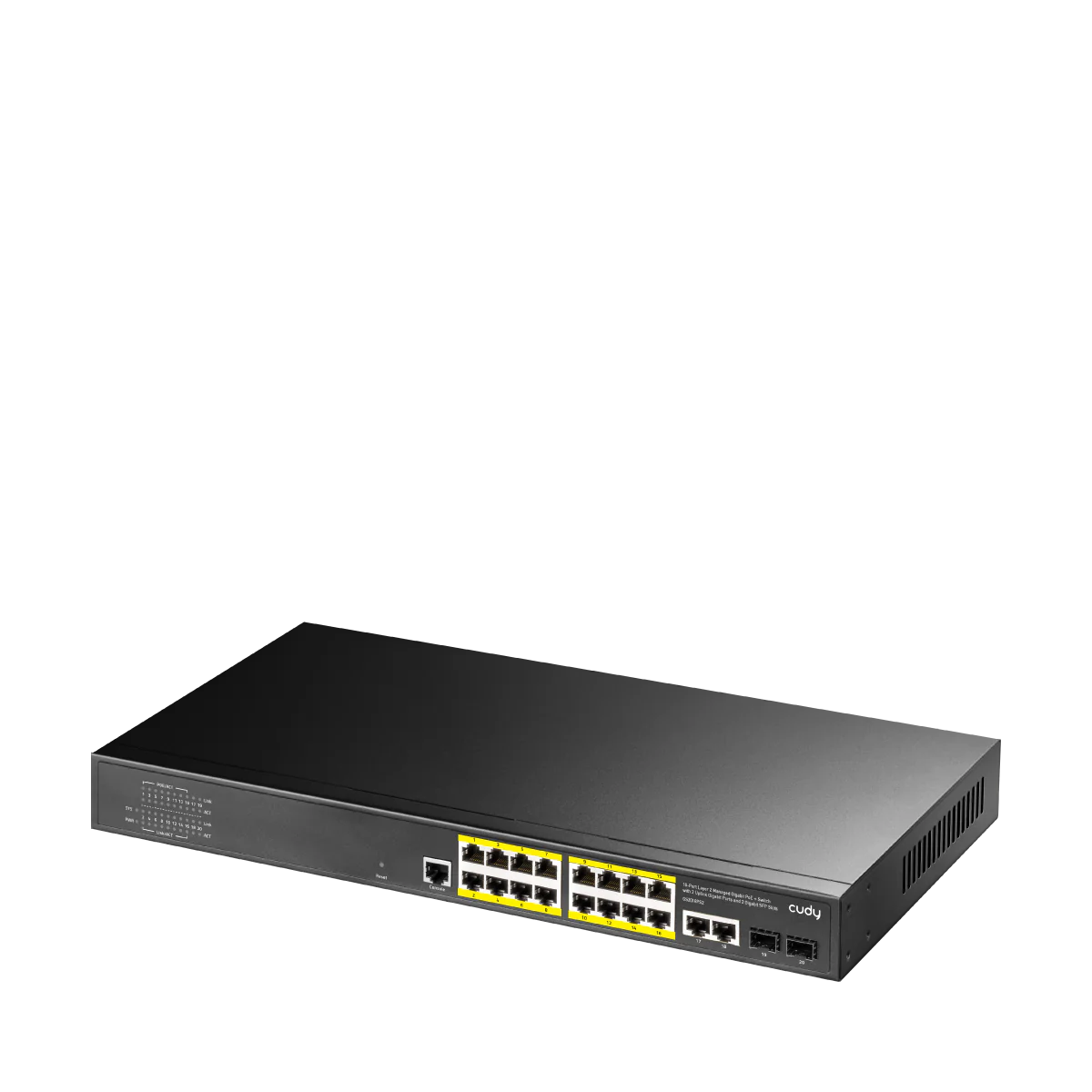16-GbE PoE L2 Managed Switch with 2-GbE and 2-SFP | GS2018PS2