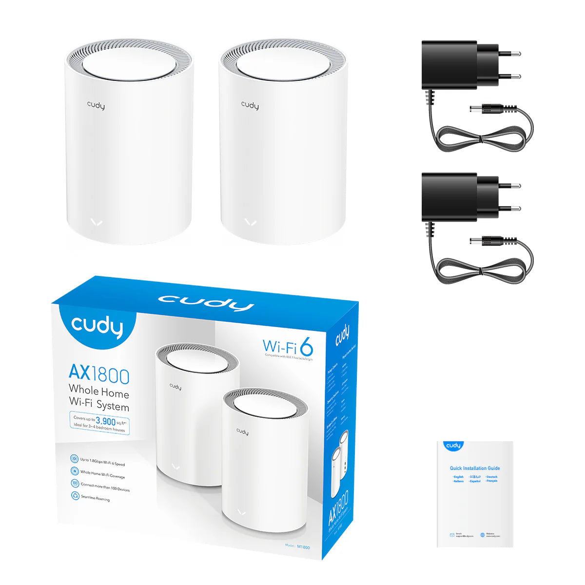 AX1800 Gigabit Mesh Wi-Fi 6 System 2-Pack | M1800