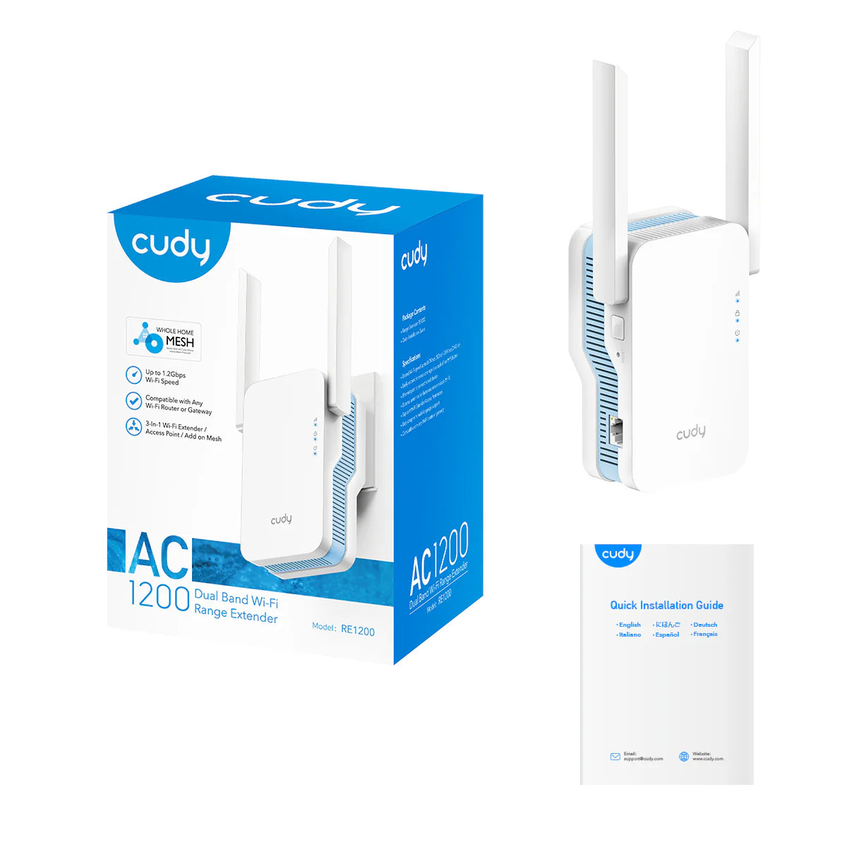AC1200 Mesh Wi-Fi Range Extender | RE1200