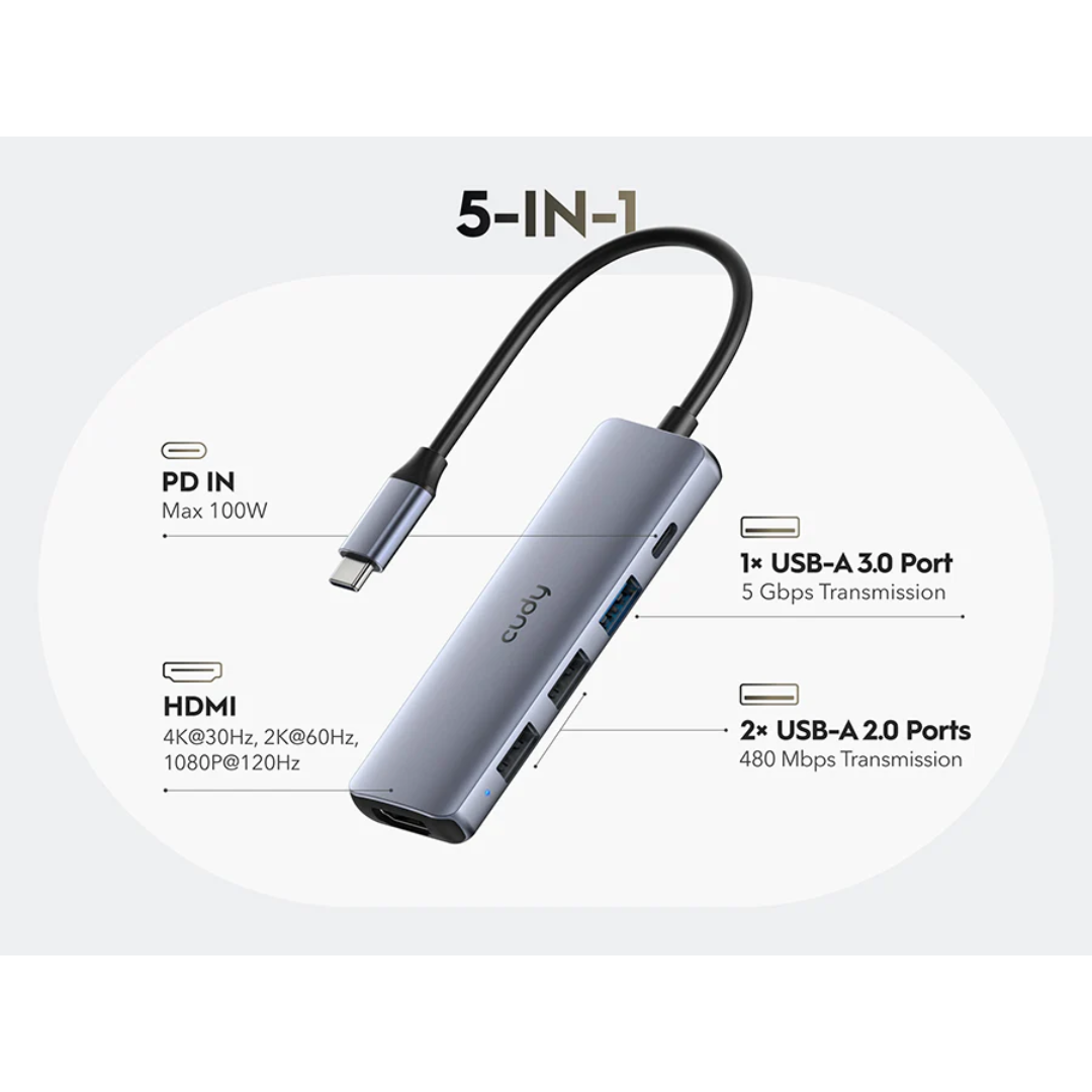 5-in-1 HDMI 4K USB-C Hub | UH405