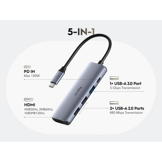 5-in-1 HDMI 4K USB-C Hub | UH405