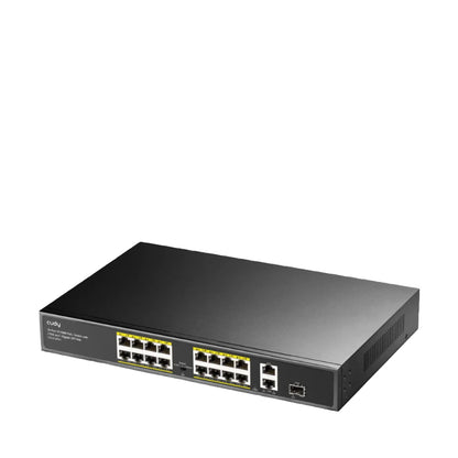 16-FE PoE Switch with 2 Uplink GbE and 1 Uplink SFP | FS1018PS1