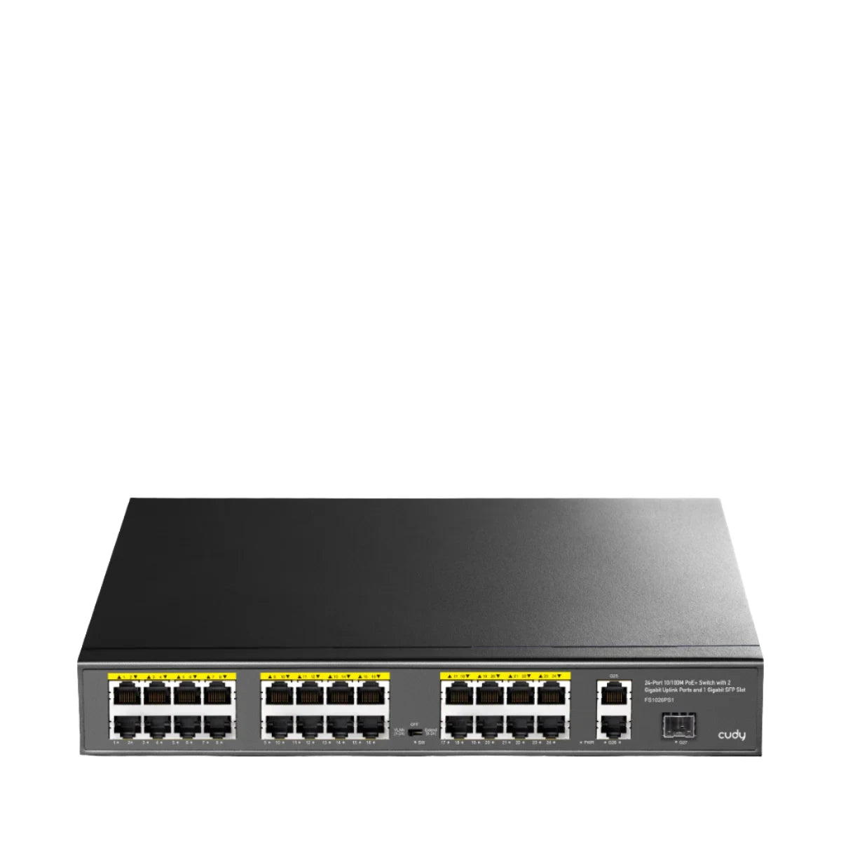 24-FE PoE Switch with 2 Uplink GbE and 1 Uplink SFP | FS1026PS1