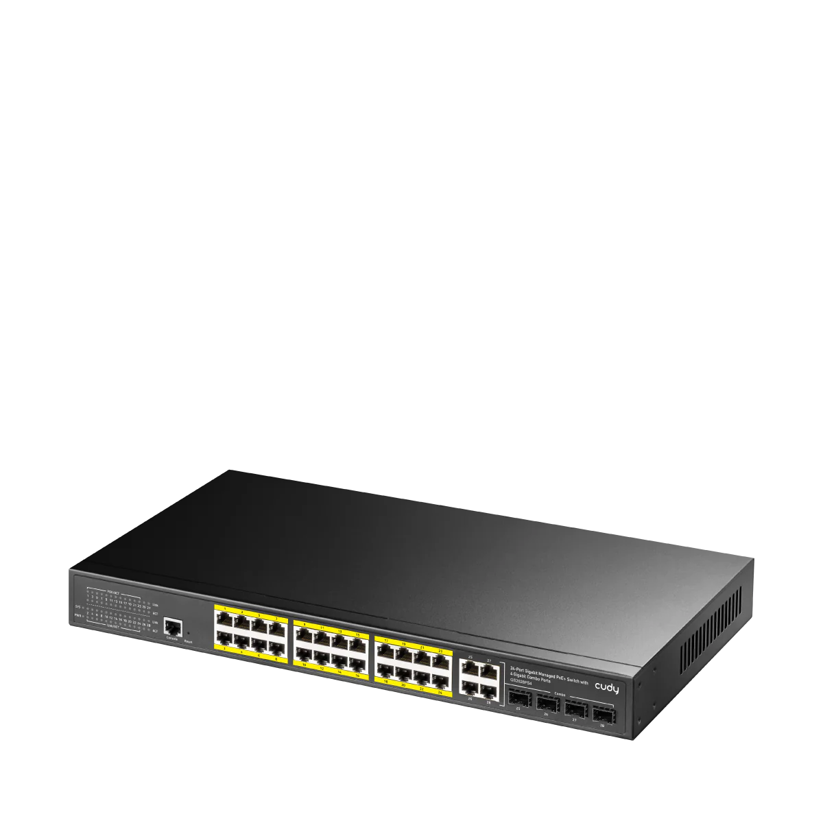 24-GbE PoE L2 Managed Switch with 4 Gigabit Combo Ports | GS2028PS4