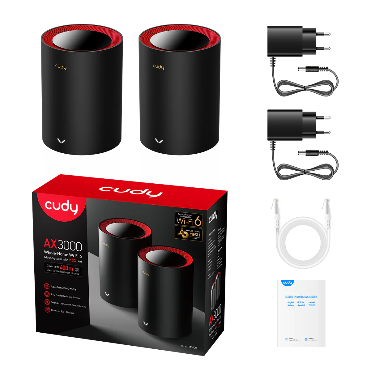 AX3000 2.5G Wi-Fi 6 Mesh System 2-Pack | M3000