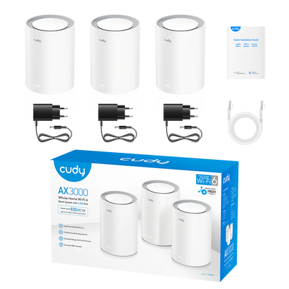 AX3000 2.5G Mesh Wi-Fi 6 System White 3-Pack | M3000