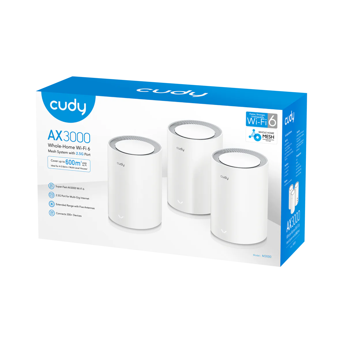 AX3000 2.5G Mesh Wi-Fi 6 System White 3-Pack | M3000