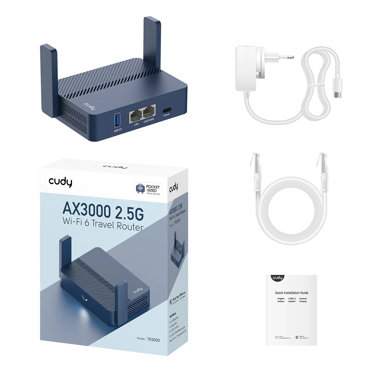 AX3000 2.5G Wi-Fi 6 Mini VPN Router | TR3000